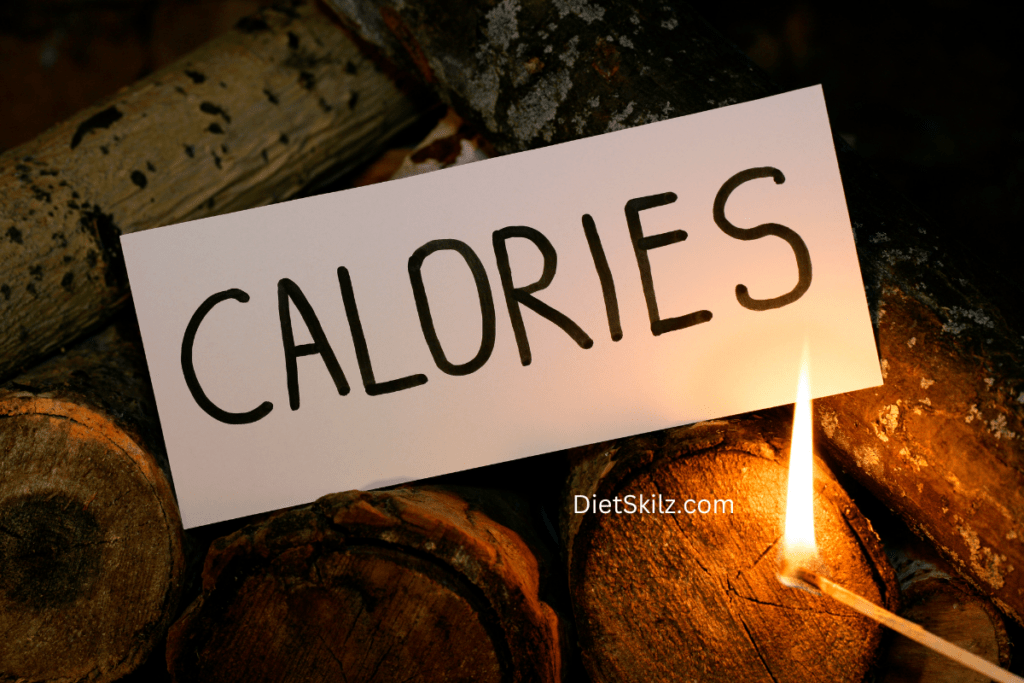 a sheet of paper with calories being set on fire