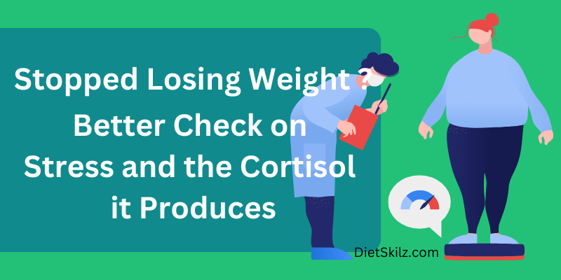 discouraged woman on bathroom scales learning about Stress and Cortisol in Weight Loss Plateaus